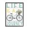 Stupell Industries Life's A Journey Blue Bicycle Flower Basket in Black Frame Wall Art